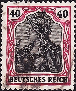 Германия , рейх . 1905 год . Германия, надпись «DEUTSCHES REICH» . Каталог 2,80 €.